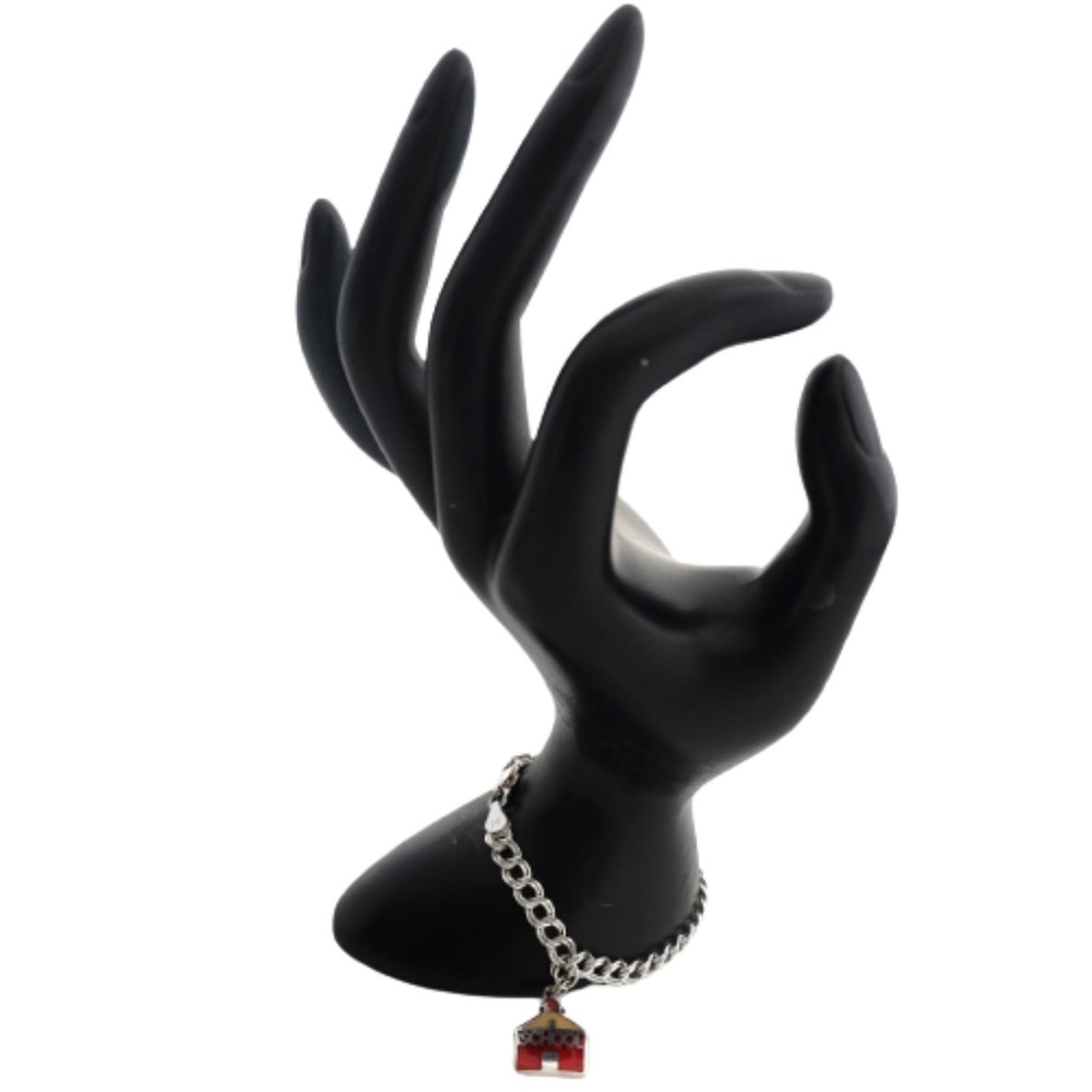 Solid Sterling Silver Bracelet With Dangling Scho… - image 5